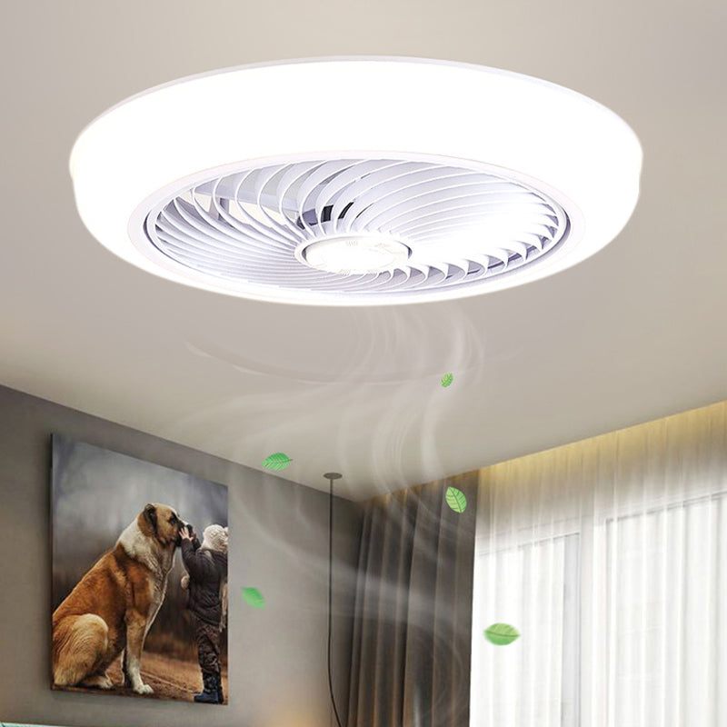 Macaron Flush Mount Deckenventilator Runde LED -LED -Halbflush -Licht mit Acrylschatten