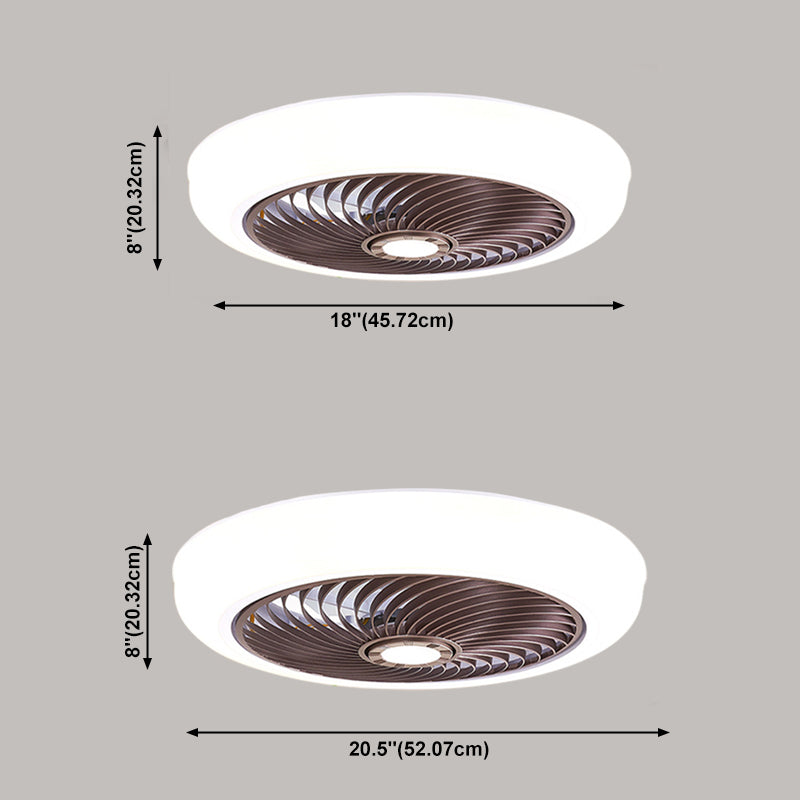 Macaron Flush Mount Deckenventilator Runde LED -LED -Halbflush -Licht mit Acrylschatten