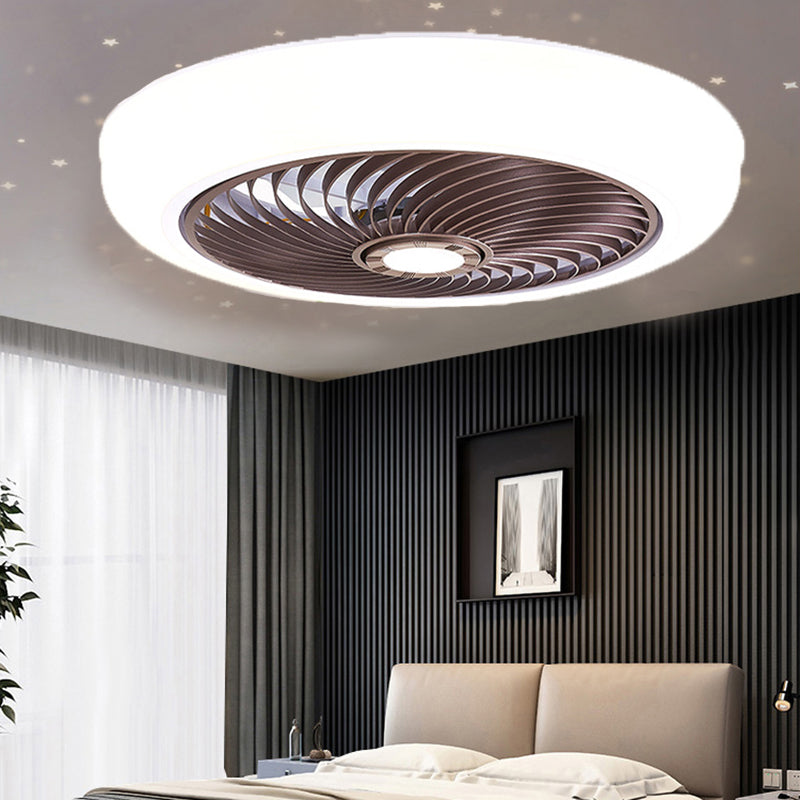 Macaron Flush Mount Deckenventilator Runde LED -LED -Halbflush -Licht mit Acrylschatten