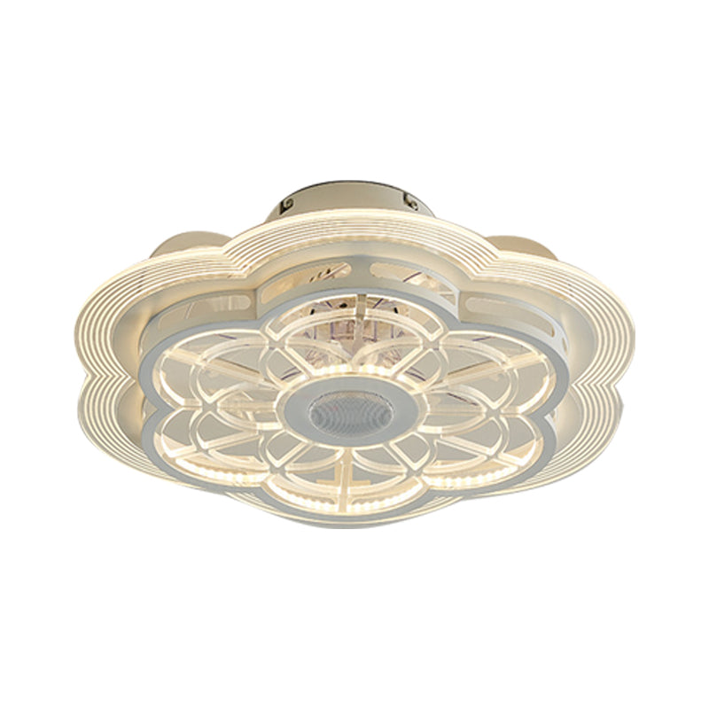 Light Acrilico della ventola per altoparlanti Bluetooth rotondo minimalista della camera da letto acrilico semifulò lampada montata