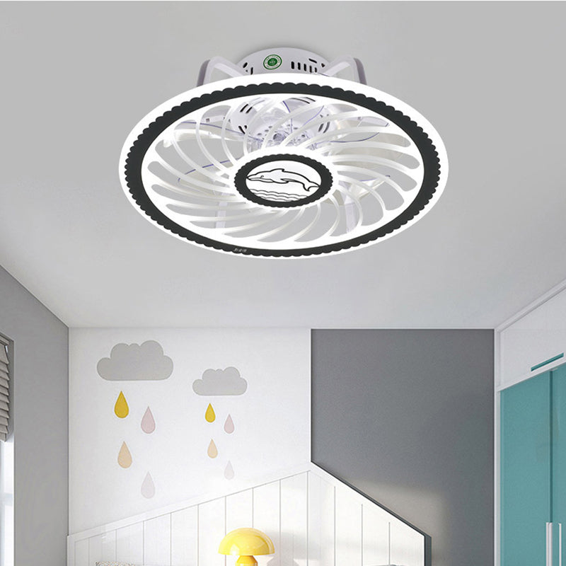 Light Acrilico della ventola per altoparlanti Bluetooth rotondo minimalista della camera da letto acrilico semifulò lampada montata