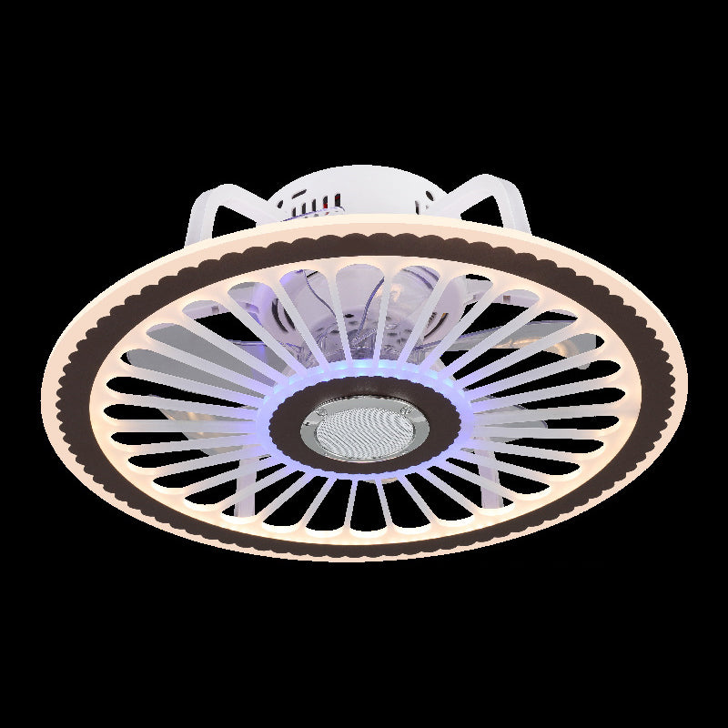 Light Acrilico della ventola per altoparlanti Bluetooth rotondo minimalista della camera da letto acrilico semifulò lampada montata