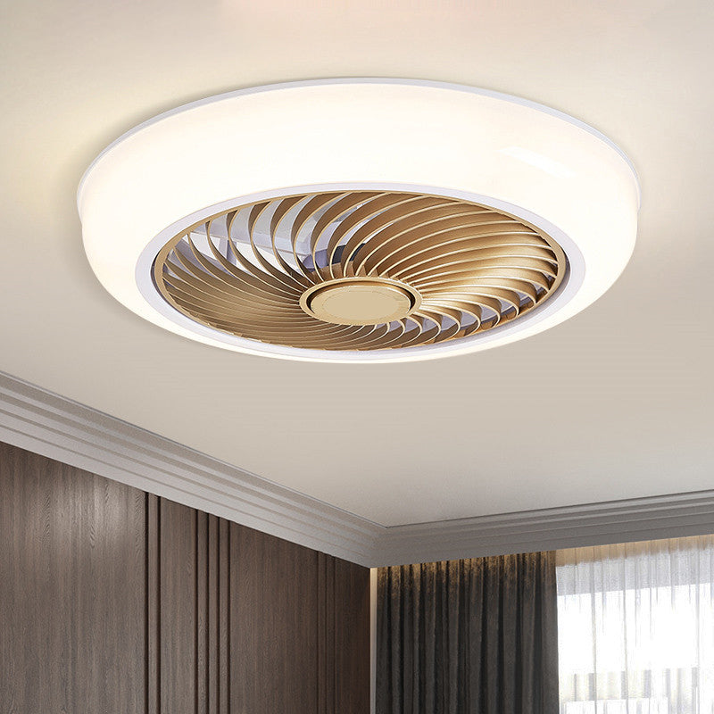 Ventola rotonda a filo leggero moderno moderno camera da letto acrilica a vento a led semifulto luce