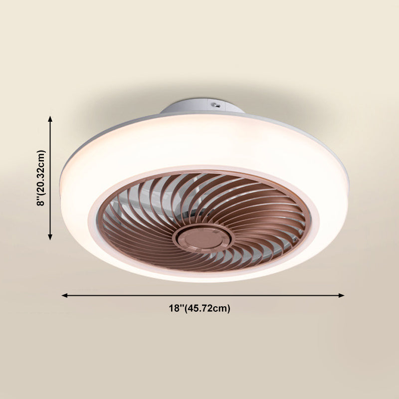 Ventola rotonda a filo leggero moderno moderno camera da letto acrilica a vento a led semifulto luce