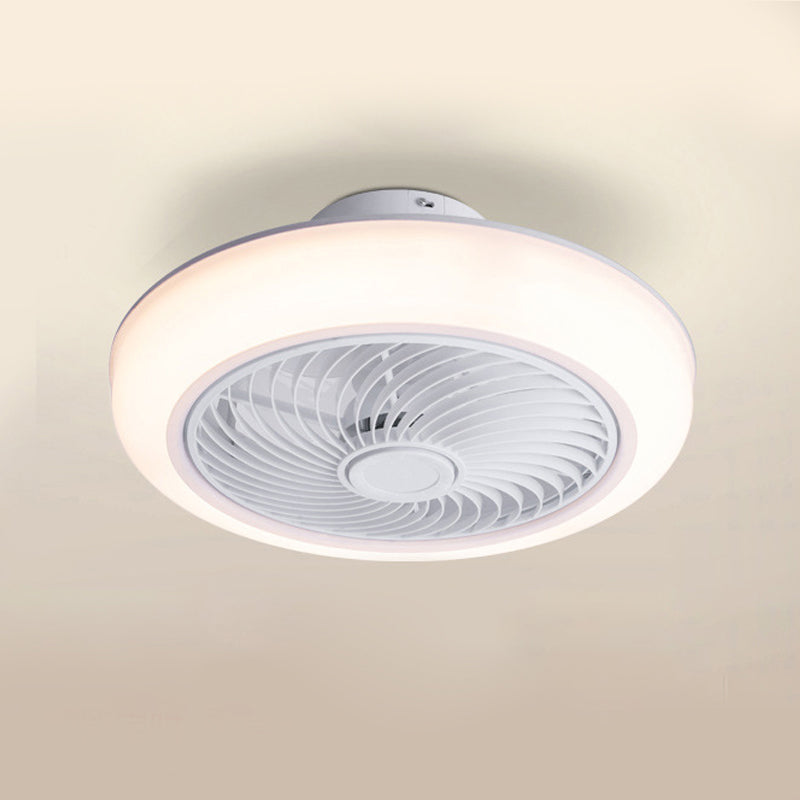 Ventola rotonda a filo leggero moderno moderno camera da letto acrilica a vento a led semifulto luce