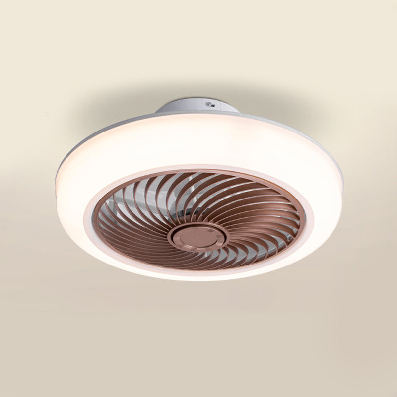 Ventola rotonda a filo leggero moderno moderno camera da letto acrilica a vento a led semifulto luce