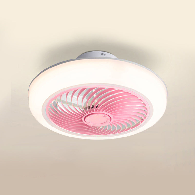 Ventola rotonda a filo leggero moderno moderno camera da letto acrilica a vento a led semifulto luce