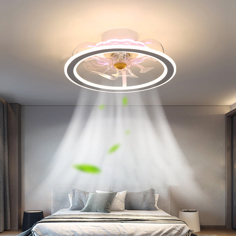 Luce ventilatore a forma di pranzo a forma di cerchio LED acrilico LED minimalista semifulò la luce del soffitto montata