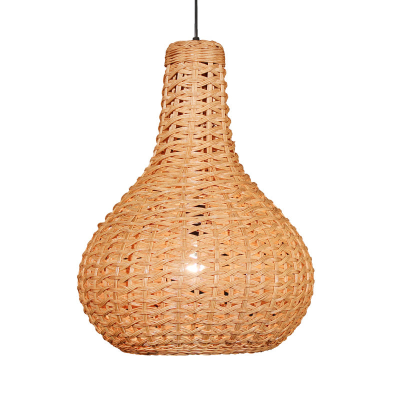 1 mit dem Kopf bearbeitete hängende helle leichte japanische rattan hängende Lichtleuchte in Beige