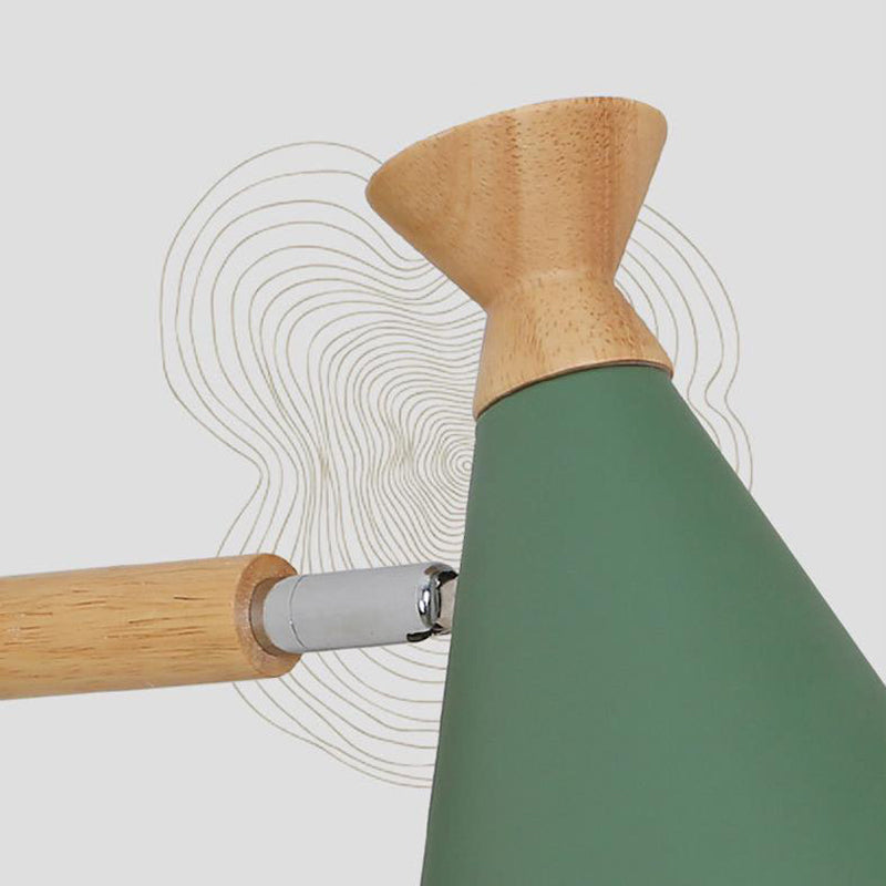 Metal Cone Shade Wall Light Nordic Style Rotatable 1 Light Bedside Reading Light in Blue/Green/Grey/White