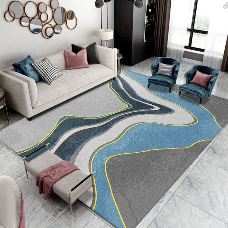 Dark Grey Modern Rug Polyester Circle Indoor Rug Stain Resistant Rug for Living Room