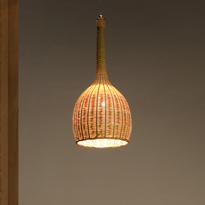 Lámpara de suspensión de techo bambú de bambú de bambú