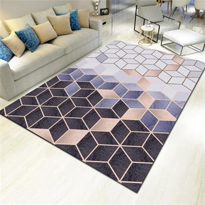 Minimalist Graphic Print Carpet Polyester Area Rug Stain Resistant Indoor Carpet for Living Room
