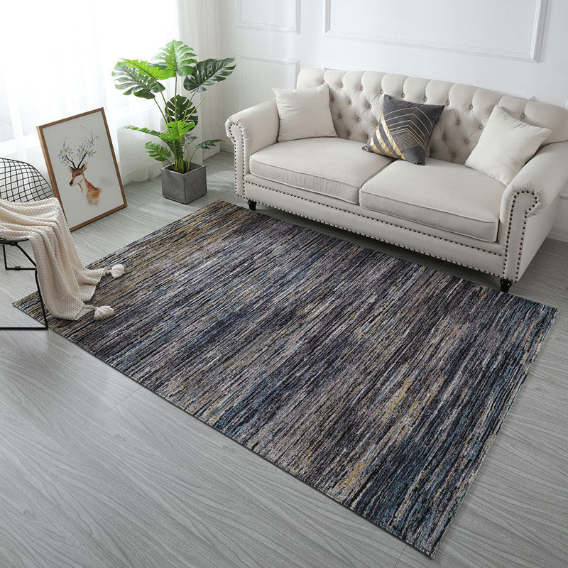 Beige Modern Rug Polyester Graphic Striped Area Rug Non-Slip Backing Rug for Living Room