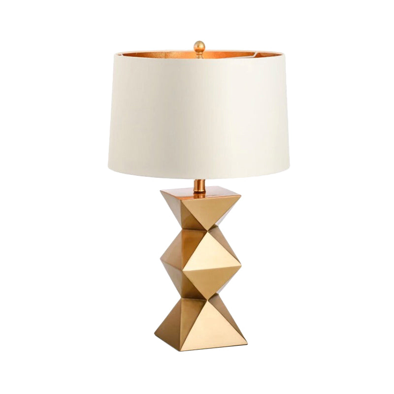 Drum Fabric Tafellamp Eigentijds 1 Kops Wit Leesboeklicht voor Slaapkamer