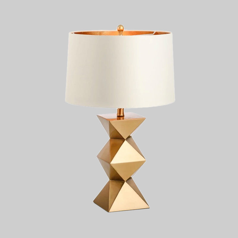 Drum Fabric Tafellamp Eigentijds 1 Kops Wit Leesboeklicht voor Slaapkamer