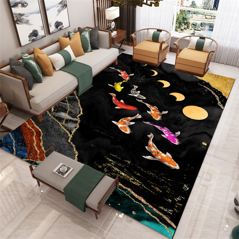 Colorful Modern Carpet Animals Pattern Polyester Area Rug Stain Resistant Rug for Home Decor