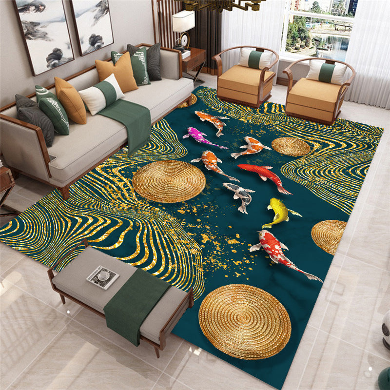 Colorful Modern Carpet Animals Pattern Polyester Area Rug Stain Resistant Rug for Home Decor