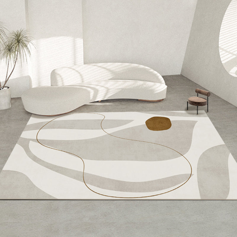 Simplicity Carpet Polyster Trendy Contrast Panel Indoor Rug Stain Resistant Area Rug for Living Room