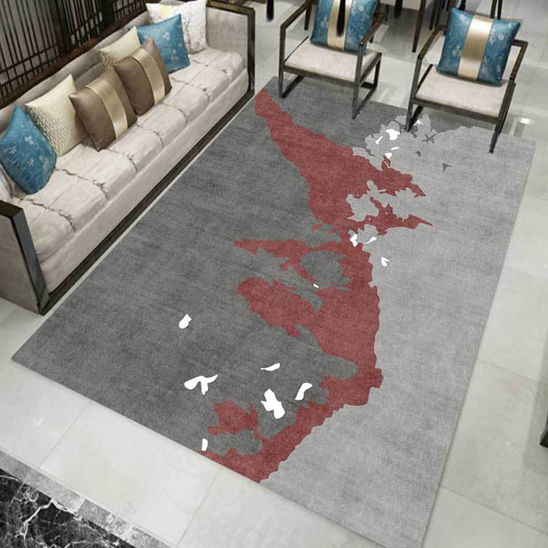 Black Modern Rug Polyester Graphic Indoor Rug Washable Area Rug for Home Decoration