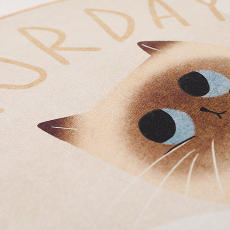 Round Cartoon Rug Modern Polyester Indoor Rug Stain Resistant Washable Area Carpet for Home Decor