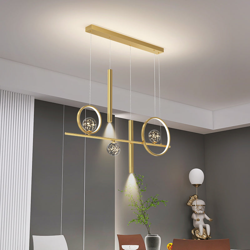 Minimalism Contemporary Nordic Style LED Hanging Island Pendant Light for Dining Room