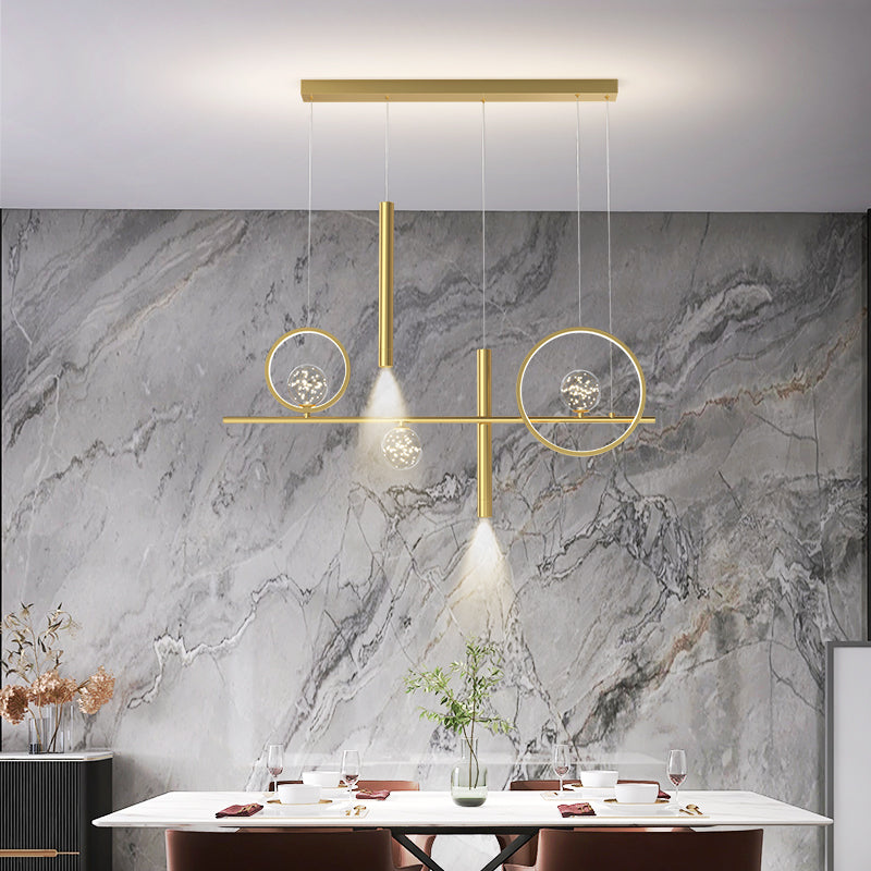 Minimalism Contemporary Nordic Style LED Hanging Island Pendant Light for Dining Room