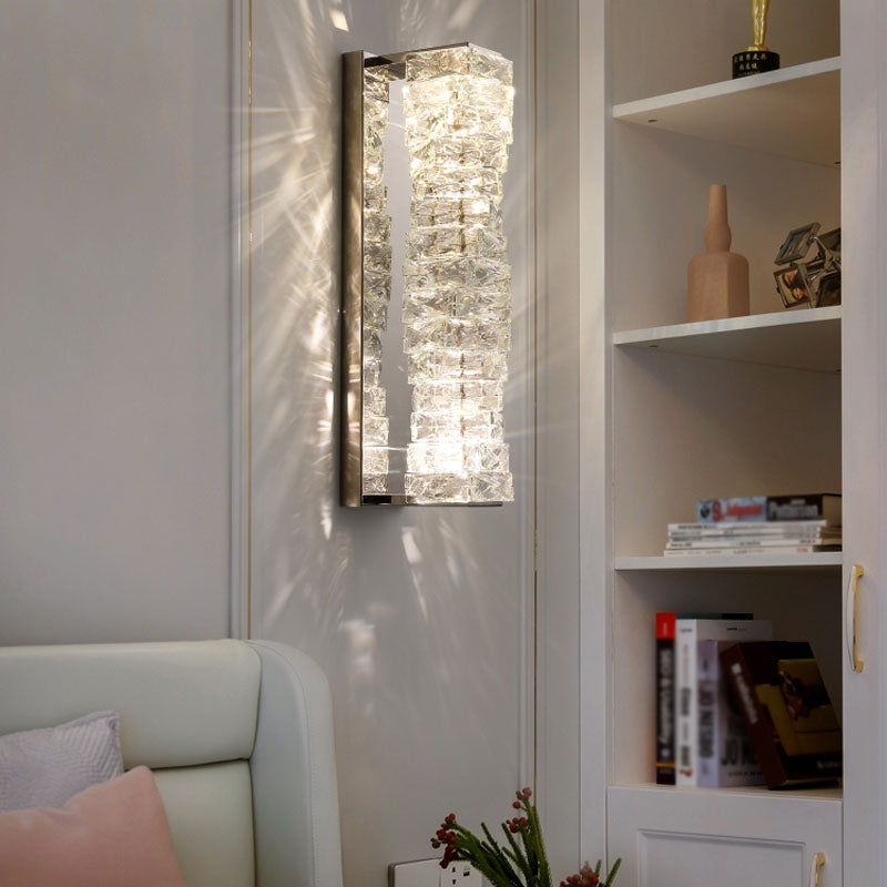 Lampada a monte a parete in cristallo trasparente stile moderno fulmine uniche a parete con le luci di applique