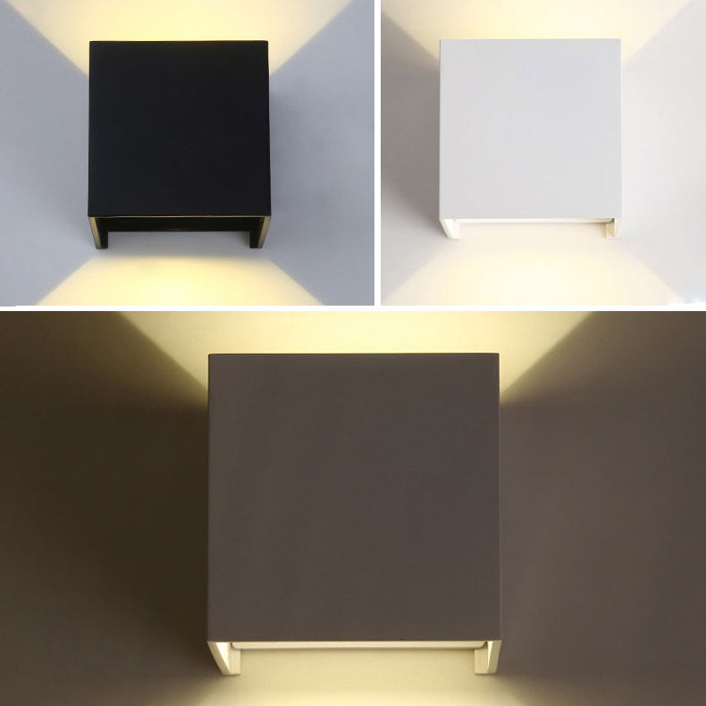 Square 2-Lights Wall Lighting Fixtures Modern Style Aluminum Wall Mounted Lamps