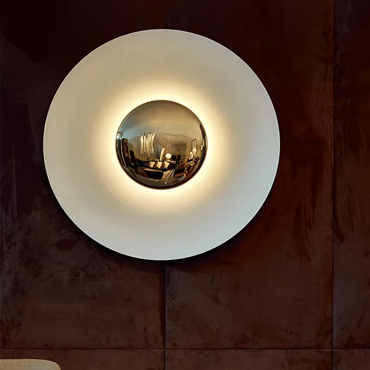 Circular 1-Light Wall Mounted Lighting Fixtures Modern Style Metal Sconce Lights