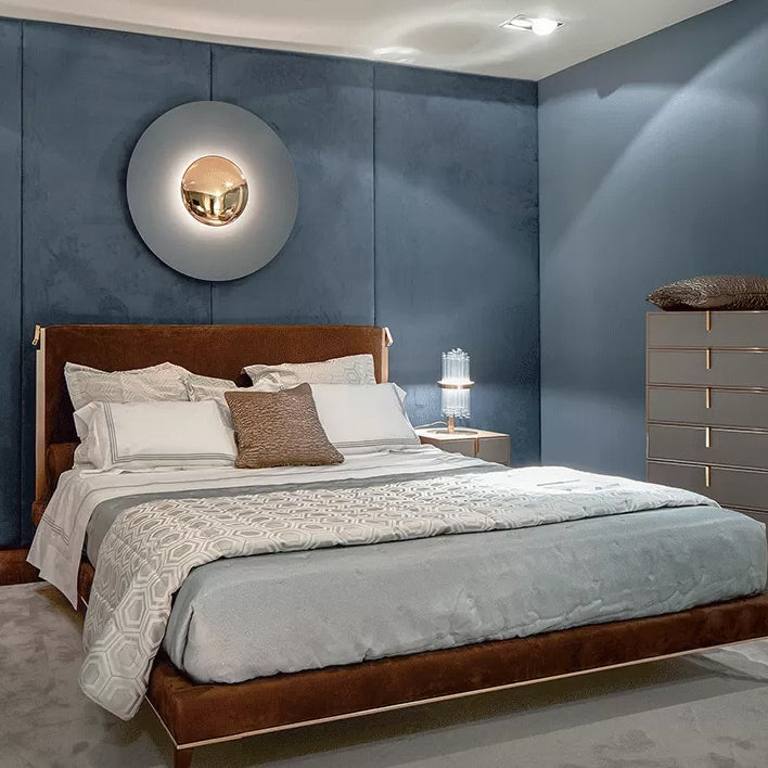 Circular 1-Light Wall Mounted Lighting Fixtures Modern Style Metal Sconce Lights