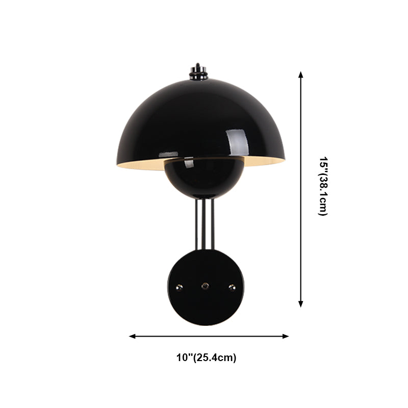 Modern Style Metal Wall Lighting Fixtures 1-Light Dome Sconce Light Fixture
