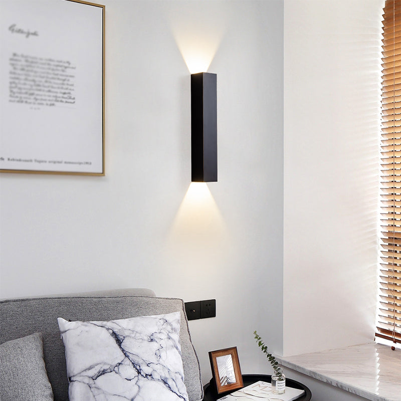 Lampe à lampe murale en aluminium de style moderne Applique 2 LIGHTES RECTANGE CHAMP MURM