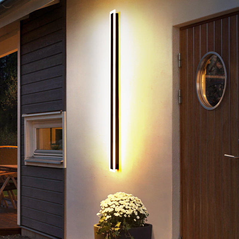 Linearer Schatten 1-Licht im Freien wasserdichte Wandleuchten moderne Wandbeleuchtung in Schwarz