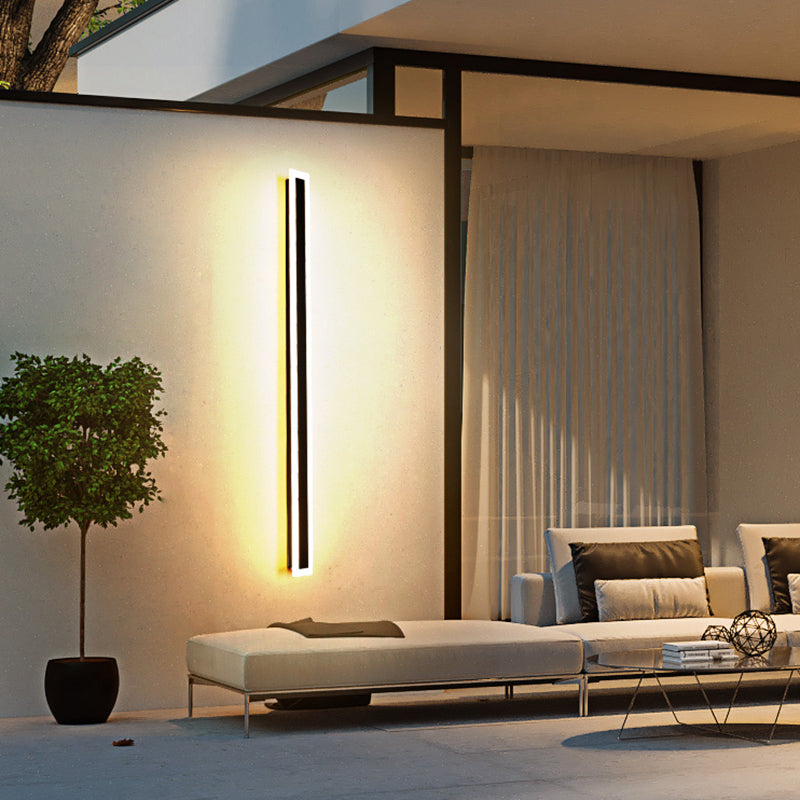 Linearer Schatten 1-Licht im Freien wasserdichte Wandleuchten moderne Wandbeleuchtung in Schwarz