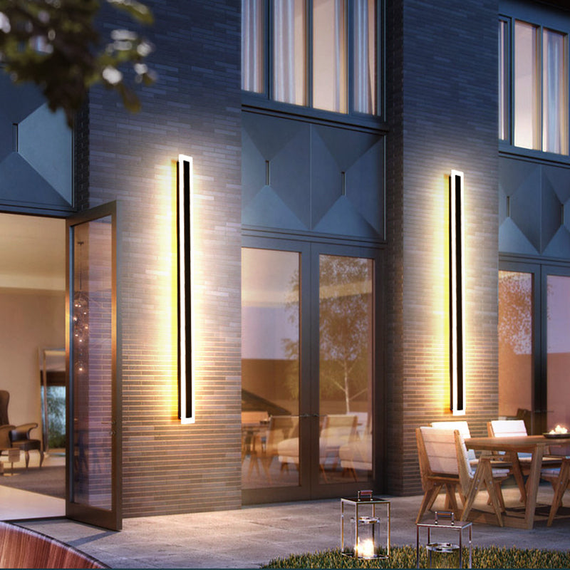 Linearer Schatten 1-Licht im Freien wasserdichte Wandleuchten moderne Wandbeleuchtung in Schwarz