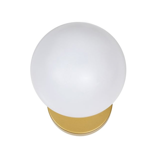 1-Light Round ShadeModern Simple Style Glass Wall Lighting Fixtures in Brass