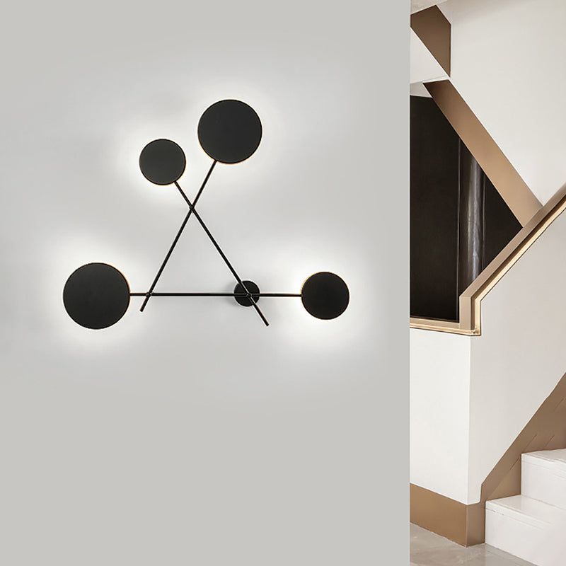 Luci di applique geometriche moderne lampade a parete metallo 4 luci di sconde murale leggera