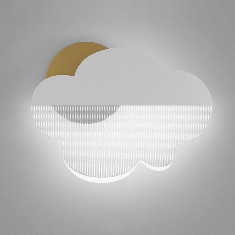 1 Light Sconce Modern Wall Lights Metal Sconce Light in Gold and White