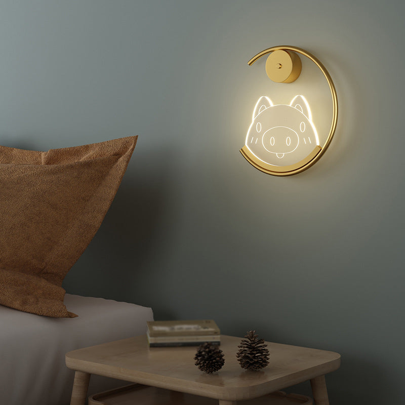 1 Light Sconce Modern Wall Lights Metal Sconce Light in Gold and White