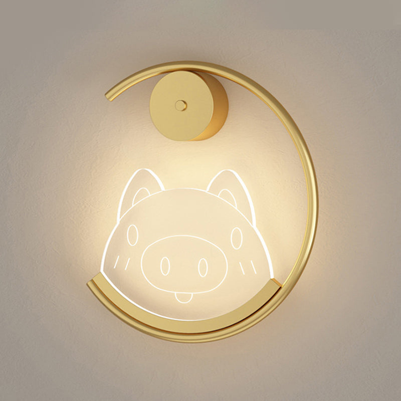 1 Light Sconce Modern Wall Lights Metal Sconce Light in Gold and White