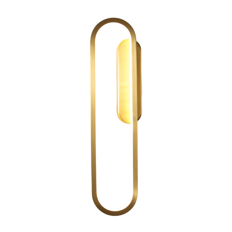 Oval Wall Sconce Lights Modern Wall Light Fixture Metal 1 Light Sconce Light Fixture