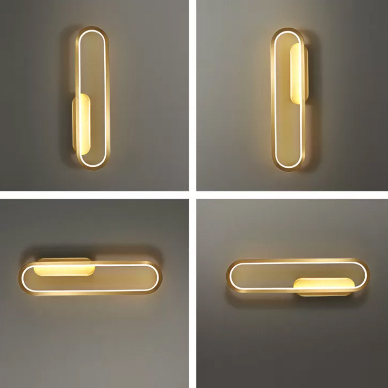 Oval Wall Sconce Lights Modern Wall Light Fixture Metal 1 Light Sconce Light Fixture