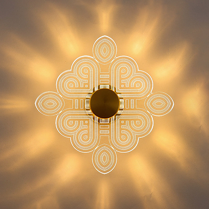 Modern Wall Sconce Lighting Metal Wall Sconce 1 Light Sconce Light Fixture in Gold