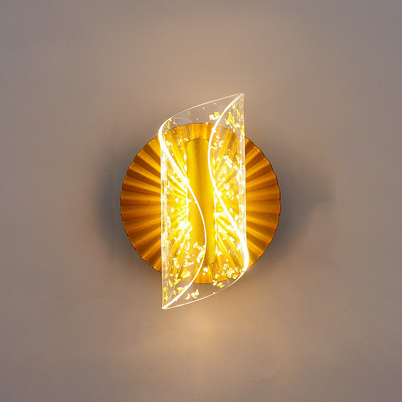 Modern Wall Sconce Lighting Metal Wall Sconce 1 Light Sconce Light Fixture in Gold