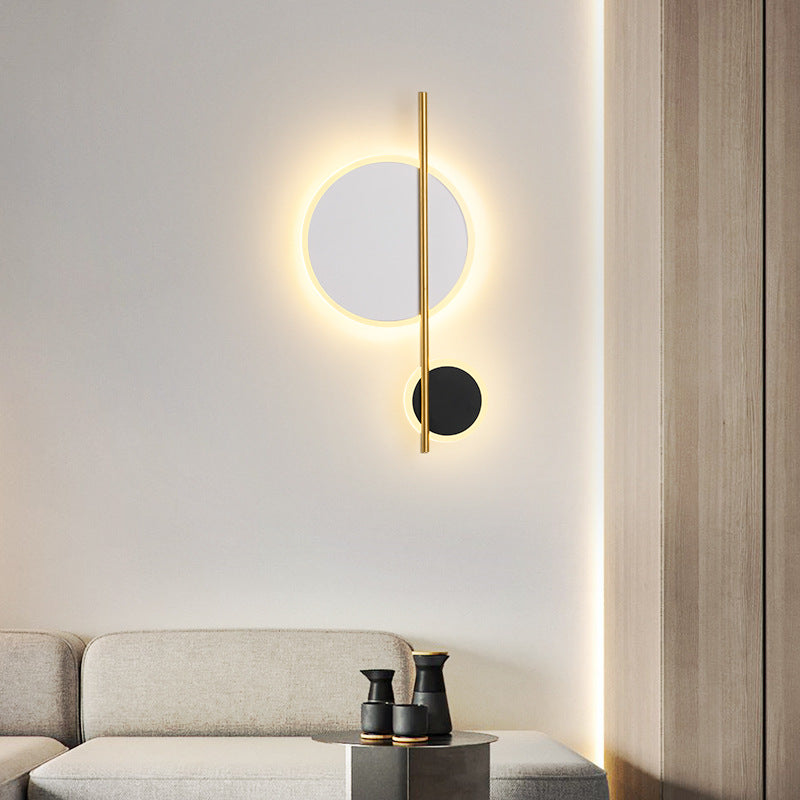 Circle Wall Sconce Lights Lampada da parete moderna Metal 2 Prontoni con pareti leggeri in bianco e nero