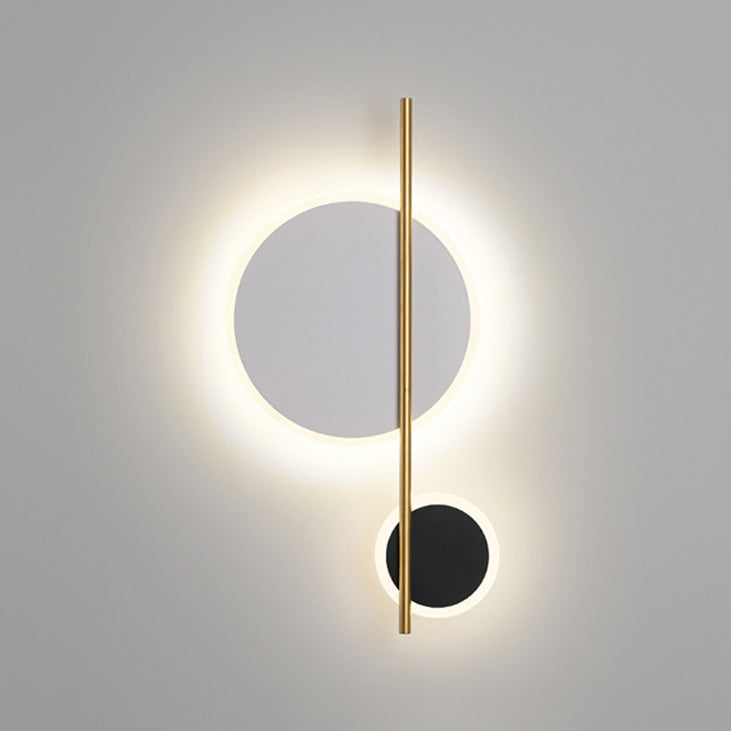 Circle Wall Sconce Lights Lampada da parete moderna Metal 2 Prontoni con pareti leggeri in bianco e nero