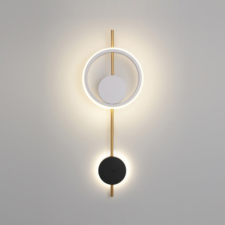 Circle Wall Sconce Lights Lampada da parete moderna Metal 2 Prontoni con pareti leggeri in bianco e nero