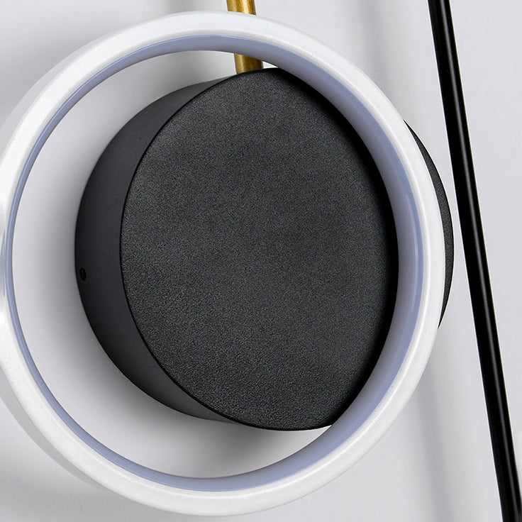 Circle Wall Sconce Lights Lampada da parete moderna Metal 2 Prontoni con pareti leggeri in bianco e nero