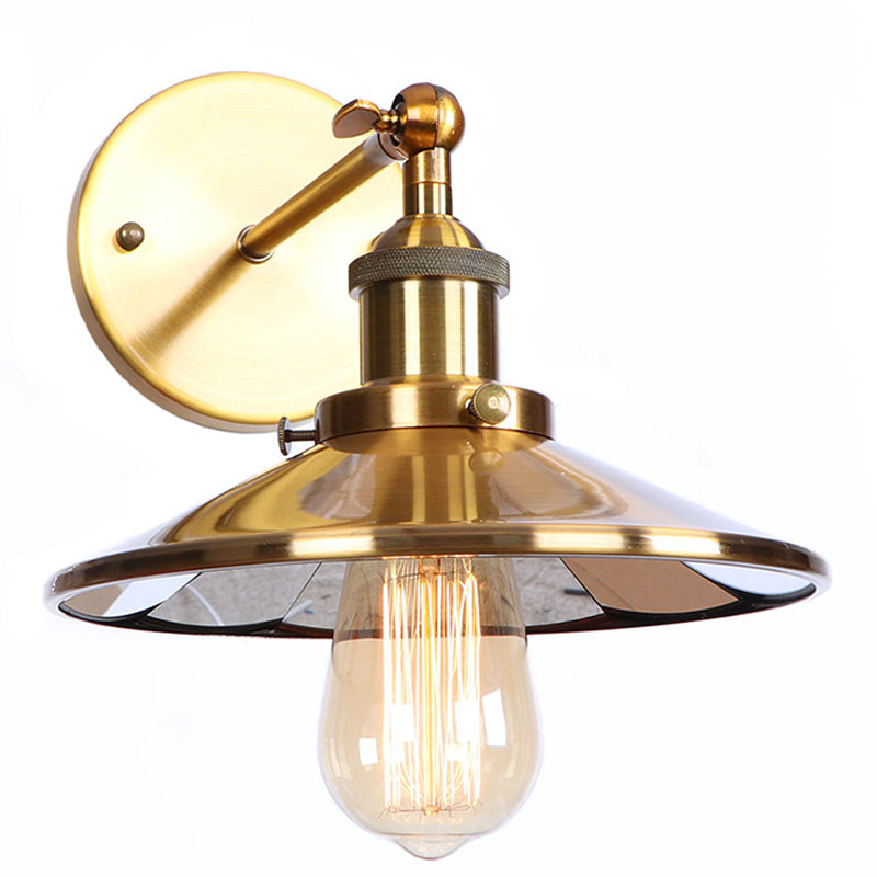 Cone-Shaped Wall Sconce Lighting Industrial Style Metal 1 Head Wall Mounted Light Fixture